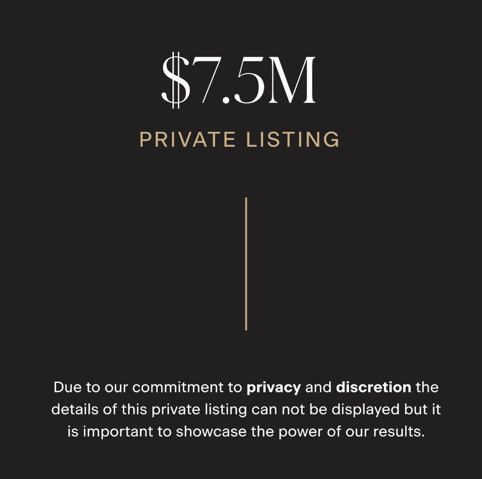 $7.5M private listing