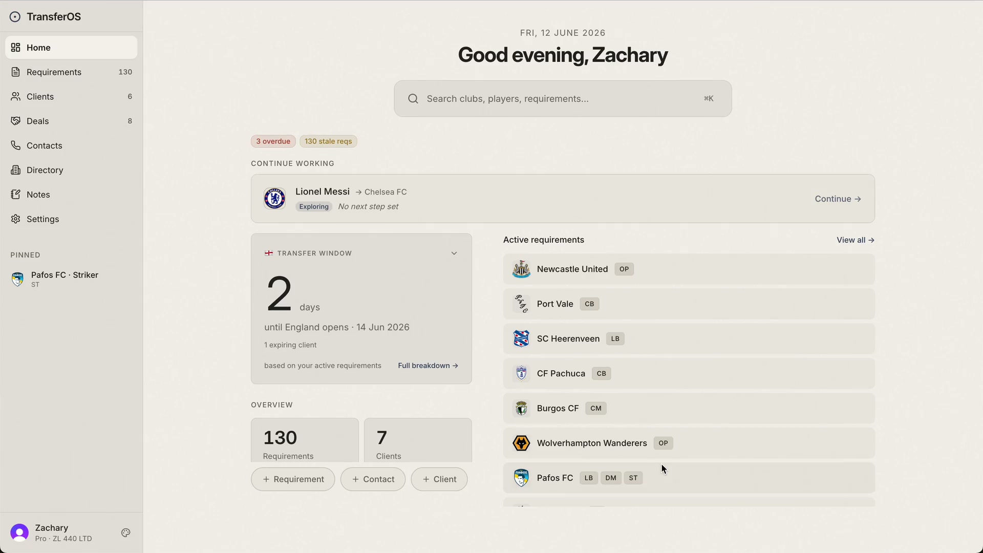 TransferOS — product walkthrough